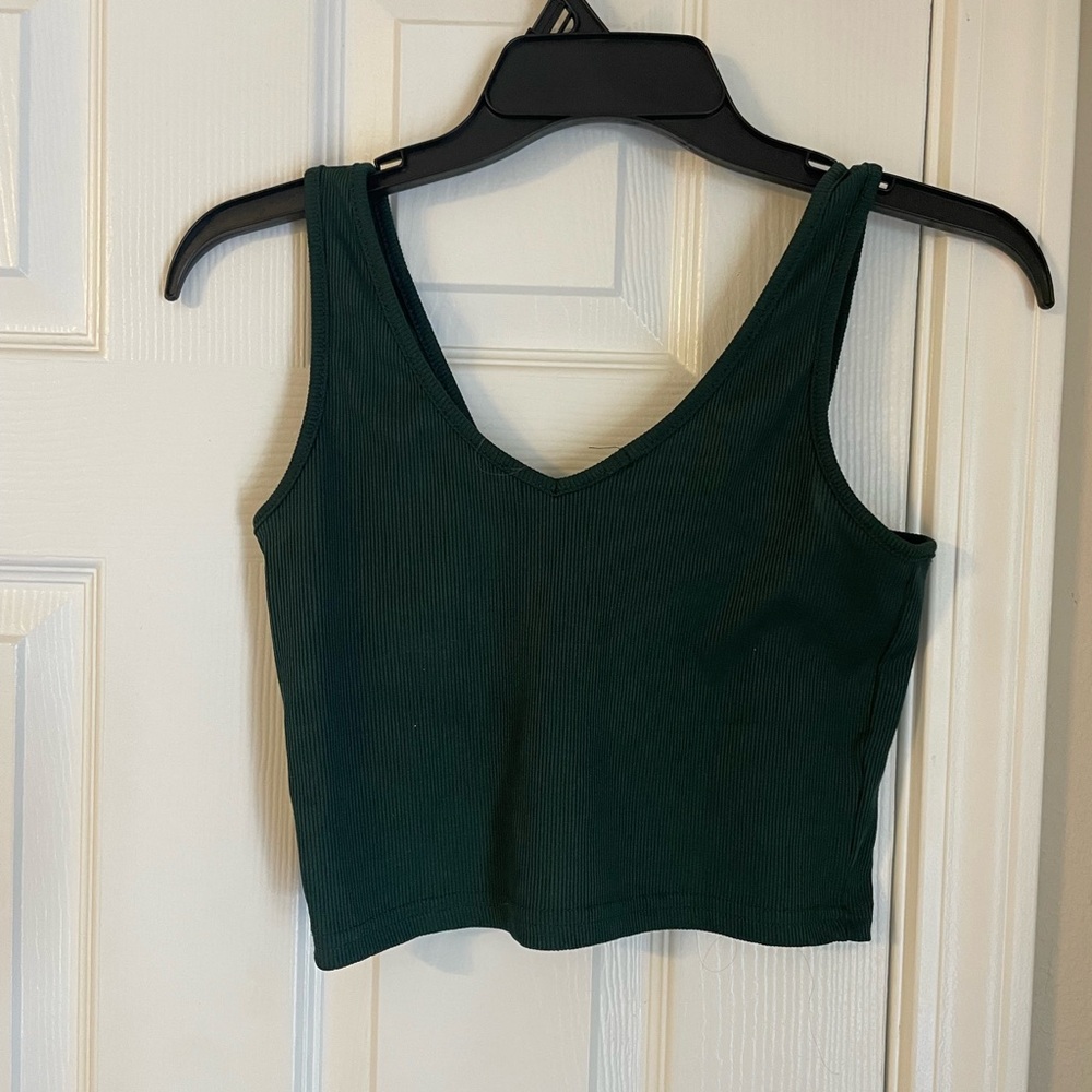 Bundle Of 3 Shein Crop Tank Top Womens Medium Black Mauve Green Ribbed Stretch